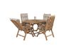 Imagine Masa de dining rotunda Kenya ø120cm - Teak + 4 scaune pliabile cu 5 poziții - Teak