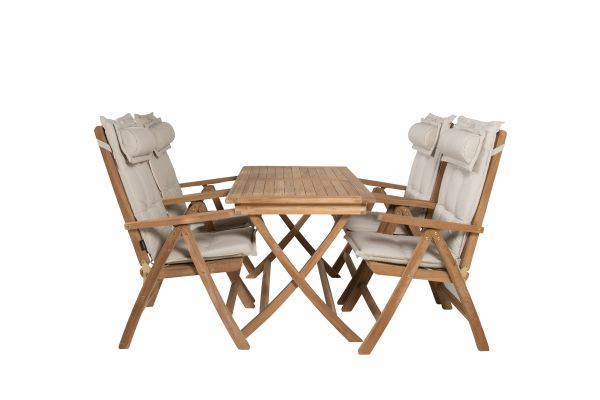 Imagine Masa de Dining Kenya 120*70*H75 - Teak+ Set de Kenya 5 scaune pliabile - Teak_4