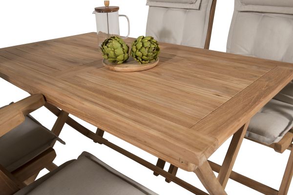 Imagine Masa de Dining Kenya 120*70*H75 - Teak+ Set de Kenya 5 scaune pliabile - Teak_4