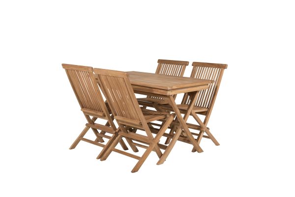 Imagine Masa de dining Kenya 120*70*H75 - Teak + Scaun pliant Kenya fără suport de brațe - Teak_4