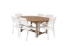 Imagine Masa de dining ovală Kenya 180/240*120*H75 -Teak - Înlocuiește 9525-444 + Scaun cu brațe Santorini (Empilabil) - Aluminiu alb / Textilene alb _6