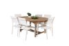 Imagine Masa de dining ovală Kenya 180/240*120*H75 -Teak - Înlocuiește 9525-444 + Scaun cu brațe Santorini (Empilabil) - Aluminiu alb / Textilene alb _6