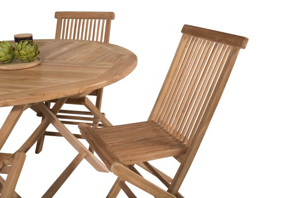 Imagine Vă rugăm să traduceți complet Kenya Round Dining Table ø120cm - Teak+Kenya Folding Chair w/o Armrest - Teak_4