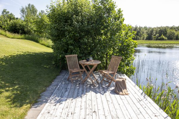 Imagine Masa de cafea rotunda Kenya ø70 cm - Teak+ Scaun pliant Kenya fără brațe - Teak_2