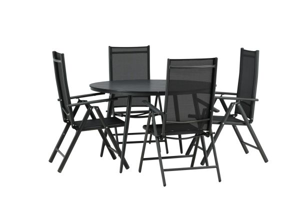 Imagine Masa de dining rotunda - Negru / Negru - Alu / Aintwood - 120ø _1+ Scaun Break 5:pos - Negru / Negru _4