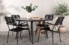 Imagine Masa de dining Break - Rotunda - Negru / Negru - Alu / Aintwood - 120ø _1+ Scaun Lindos - Negru Alu / Sfoara Neagră _4