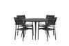 Imagine Masa de dining rotunda Break - Negru / Negru - Alu / Aintwood - 120ø _1+ Scaun Santorini cu Brate (Empilabil) - Alu Negru / Textilene Negru _4