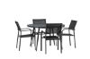 Imagine Masa de dining rotunda Break - Negru / Negru - Alu / Aintwood - 120ø _1+ Scaun Santorini cu Brate (Empilabil) - Alu Negru / Textilene Negru _4