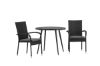 Imagine Masa de dining rotunda neagra Break / Negru - Aluminiu / Aintwood - 90° _1+ Scaun Anna - Negru _2