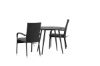 Imagine Masa de dining rotunda neagra Break / Negru - Aluminiu / Aintwood - 90° _1+ Scaun Anna - Negru _2