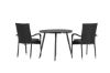 Imagine Masa de dining rotunda neagra Break / Negru - Aluminiu / Aintwood - 90° _1+ Scaun Anna - Negru _2