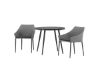 Imagine Masa de Dining Rounda- Neagra / Neagra - Alu / Aintwood - 90ø _1+ Scaun de Dining Spoga- Negru / Gri - - _2