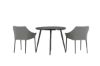 Imagine Masa de Dining Rounda- Neagra / Neagra - Alu / Aintwood - 90ø _1+ Scaun de Dining Spoga- Negru / Gri - - _2