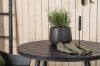 Imagine Masa de Dining Rounda- Neagra / Neagra - Alu / Aintwood - 90ø _1+ Scaun de Dining Spoga- Negru / Gri - - _2