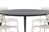 Imagine Masa de dining rotunda neagra/ negru - Alu/ Aintwood - 150ø _1+ Scaun de dining Lina - Bej _6