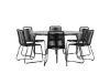 Imagine Masa de dining Break - Rotunda - Negru / Negru - Alu / Aintwood - 150ø _1+ Scaun empilabil Lindos - Negru Alu / Sfoară neagră _6