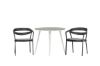 Imagine Masa de dining rotunda alba / gri - Aluminiu / Aintwood - 90ø _1+ Scaun de dining cu perna inclusa - Negru / Gri - Aluminiu - _2