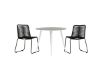 Imagine Masa de dining rotunda Break - Alb / Gri - Alu / Aintwood - 90ø _1+ Scaun empilabil Lindos - Aluminiu Negru / Sfoara Neagra _2