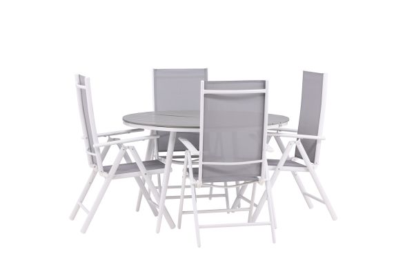 Imagine Masa de Dining Round- Alb/Gri - Aluminiu/Aintwood - 120ø _1+ Break 5: Pos Către - Alb/Gri _4