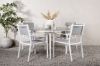 Imagine Break - Dining Table Round- White / Grey - Alu / Aintwood - 120ø _1+ Copacabana Stacking Chair - White/Grey _4