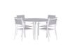 Imagine Break - Dining Table Round- White / Grey - Alu / Aintwood - 120ø _1+ Copacabana Stacking Chair - White/Grey _4