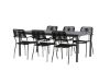 Imagine Modena - Dining Table- Black - Aluminium - 200*100cm +Lindos Armchair - Black Alu / Black Rope _6