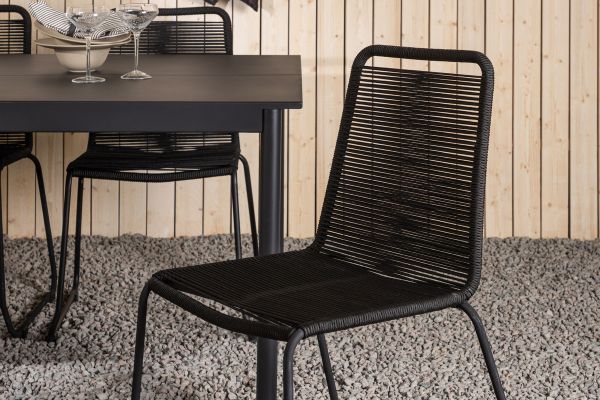 Imagine Vă rugăm să traduceți complet Modena - Masă de dining - Neagră - Aluminiu - 200*100cm + Scaun Lindos - Alu Negru / Înveliș Negru _6