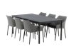 Imagine Masa de dining Modena - Negru - Aluminiu - 200 * 100 cm _1+ Scaun de dining Spoga - Negru / Gri - - _6