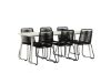 Imagine Lina Dining Table - Beige - 200*90 _1+ Lindos Stacking Chair - Black Alu / Black Rope _6