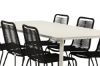 Imagine Lina Dining Table - Beige - 200*90 _1+ Lindos Stacking Chair - Black Alu / Black Rope _6