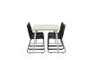 Imagine Lina Dining Table - Beige - 200*90 _1+ Lindos Stacking Chair - Black Alu / Black Rope _6