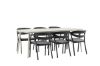 Imagine Masa de dining Lina - Bej - 200*90 _1+ Loc - Scaun de dining cu perna inclusa - Negru / Gri - Aluminiu - _6