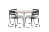 Imagine Masa de Dining Lina - Bej - Rotundă 120 cm _1+ Scaun de Dining Lina - Negru _4