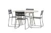 Imagine Masa de Dining Lina - Bej - Rotundă 120 cm _1+ Scaun de Dining Lina - Negru _4