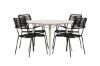 Imagine Lina Dining Table - Beige - Round 120 cm _1+ Lindos Armchair - Black Alu / Black Rope _4