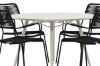 Imagine Lina Dining Table - Beige - Round 120 cm _1+ Lindos Armchair - Black Alu / Black Rope _4