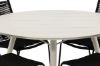 Imagine Lina Dining Table - Beige - Round 120 cm _1+ Lindos Stacking Chair - Black Alu / Black Rope _4