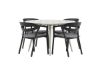 Imagine Masa de dining Lina - Bej - Rotunda 120 cm _1+ Fantezie - Scaun de dining cu pernă inclusă - Negru/Gri - Aluminiu - _4