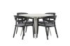 Imagine Masa de dining Lina - Bej - Rotunda 120 cm _1+ Fantezie - Scaun de dining cu pernă inclusă - Negru/Gri - Aluminiu - _4