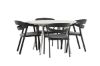 Imagine Masa de dining Lina - Bej - Rotunda 120 cm _1+ Fantezie - Scaun de dining cu pernă inclusă - Negru/Gri - Aluminiu - _4