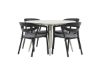 Imagine Masa de dining Lina - Bej - Rotunda 120 cm _1+ Fantezie - Scaun de dining cu pernă inclusă - Negru/Gri - Aluminiu - _4