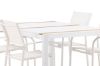 Imagine Masa de dining Togo - Alb / Teak - Allu / Teak - 150*100 + Scaun Santorini (Empilabil) - Alb Alu / Textilen Alb _4