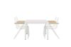 Imagine Masa de dining Togo - Alb / Teak - Allu / Teak - 150 * 100 _1+ Scaun din Mexic - Alb / Teak _4