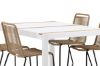 Imagine Vă rog să traduceți complet Togo - Masa de dining - Alb / Teak - Alu / Teak - 150*100 _1+ Scaun empilabil Lindos - Aluminiu negru / Frânghie latte _4