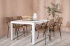 Imagine Masa de dining Togo - Alb / Teak - Allu / Teak - 150 * 100 _1 + Scaun Lindos - Negru Alu / Șnur Latte _4