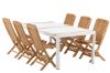 Imagine Togo - Masă de dining - Alb / Teak - Allu / Teak - 200*100 _1+ Ghana - Scaun pliabil - Natural - Teak - _6