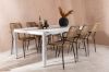 Imagine Masa de dining Togo - Alb / Tec - Allu / Tec - 200*100 _1+ Scaun de brate Lindos - Negru Alu / Bareta - 6