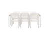 Imagine Togo - Dining Table- White / Teak - Allu / Teak - 200*100 +Santorini Arm Chair (Stackable)  - White Alu / White Textilene _6