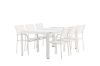 Imagine Togo - Dining Table- White / Teak - Allu / Teak - 200*100 +Santorini Arm Chair (Stackable)  - White Alu / White Textilene _6