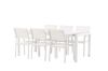 Imagine Togo - Dining Table- White / Teak - Allu / Teak - 200*100 +Santorini Arm Chair (Stackable)  - White Alu / White Textilene _6